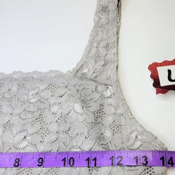 Grey Lace Tank Top Lace Camisole Wide Straps Lace Top  Size M Size XL - Picture 6 of 12